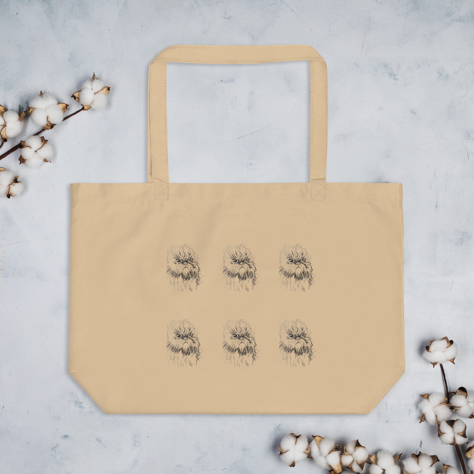 Large organic tote bag